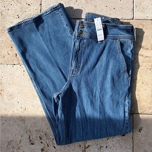 J Crew Slim-wide Trouser Jean with stacked buttons 31 T NWT